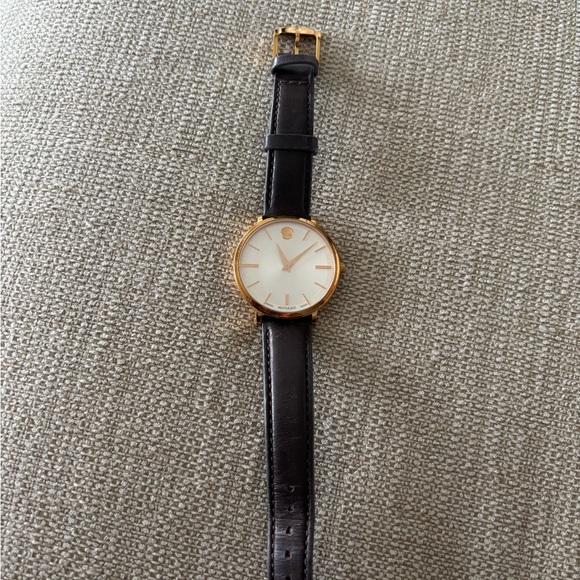 Movado Accessories - Movado Gold and brown Leather Watch